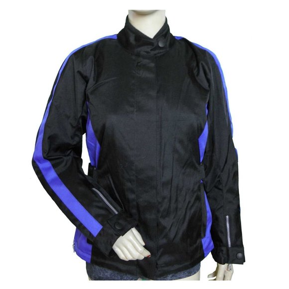 Ladies Contoured Textile Jacket with Colored Accent Sides Reflective Piping - Picture 1 of 1
